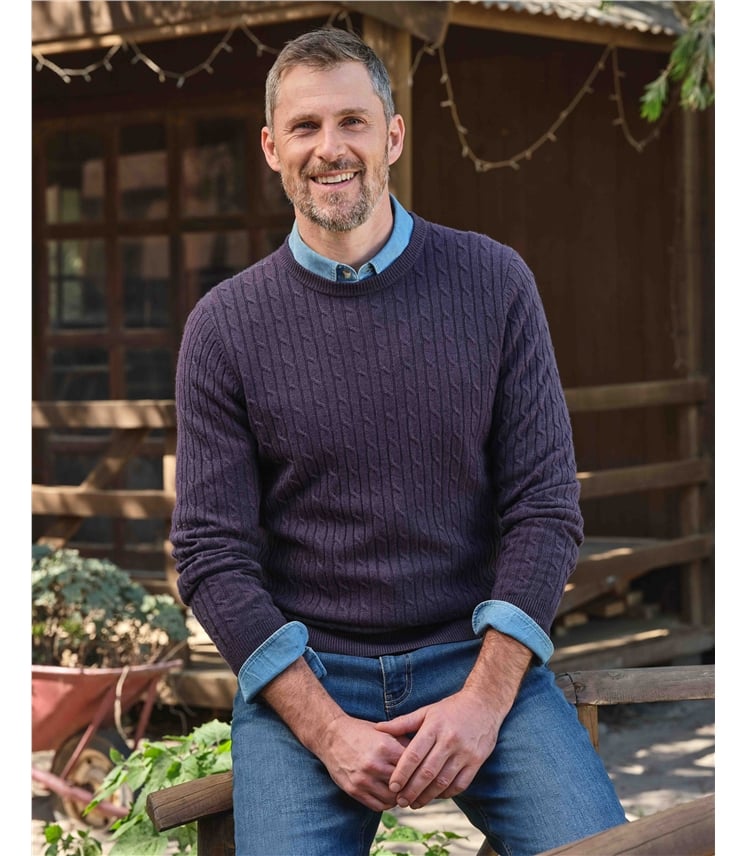 Cashmere and Merino Cable Jumper