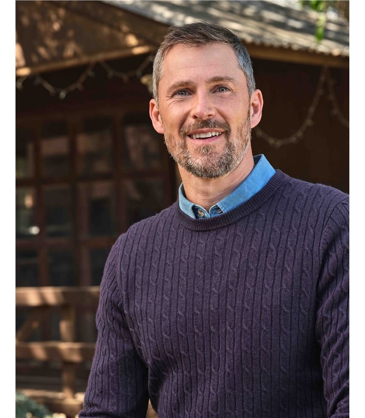 Cashmere and Merino Cable Jumper