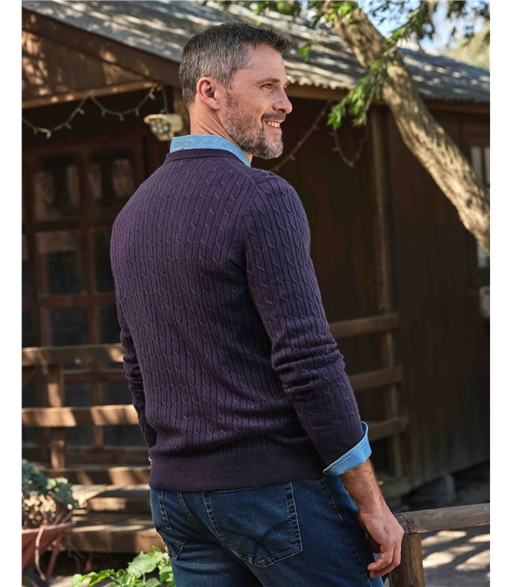 Cashmere and Merino Cable Jumper