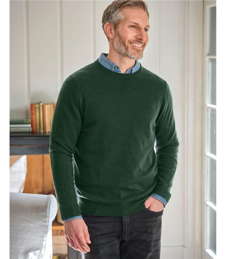 Pull à col rond - Homme - Cachemire & Mérinos