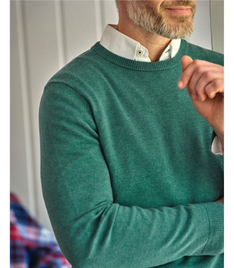 Pullover mit Rundhalsausschnitt aus Merinowolle und Kaschmir für Herren