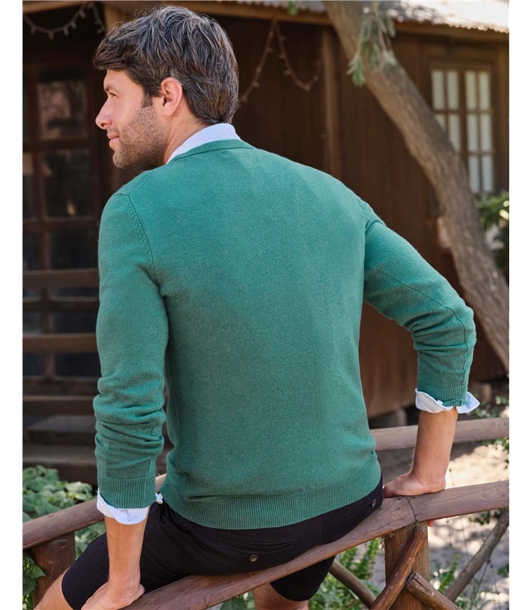 Pull à col rond - Homme - Cachemire & Mérinos