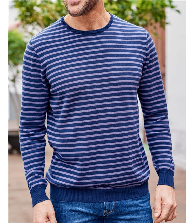 Pull à col rond - Homme - Coton peigné