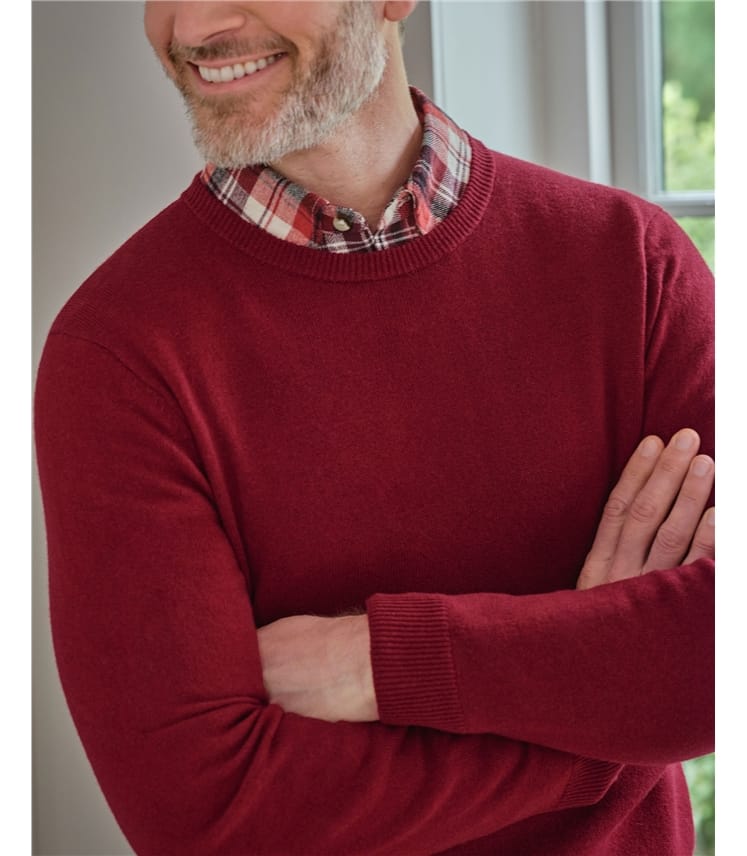 Pull à col rond - Homme - Cachemire & Mérinos