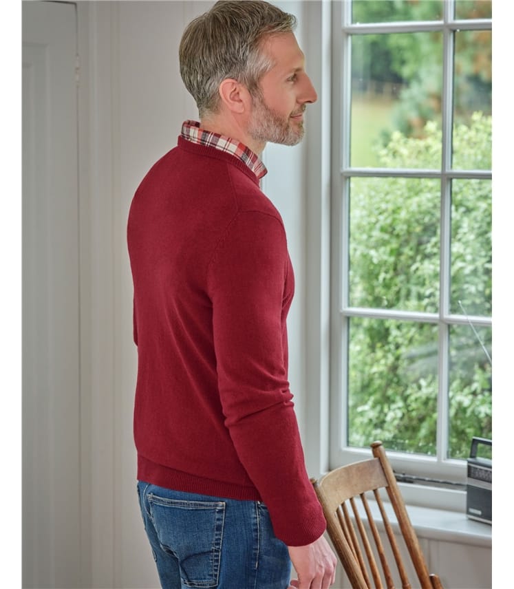 Pull à col rond - Homme - Cachemire & Mérinos