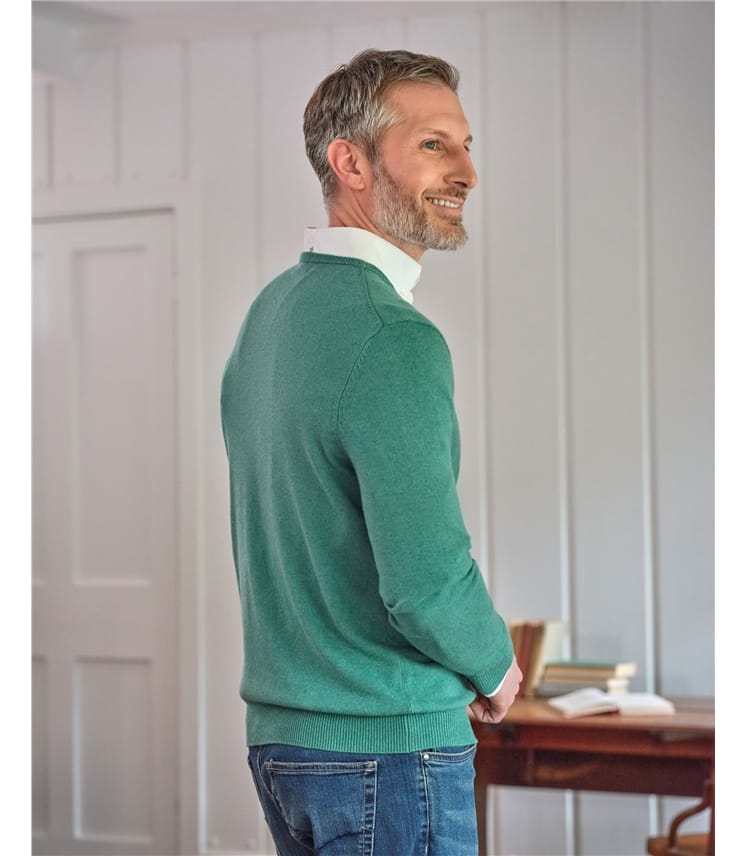 Pull à col V - Homme - Cachemire & Mérinos