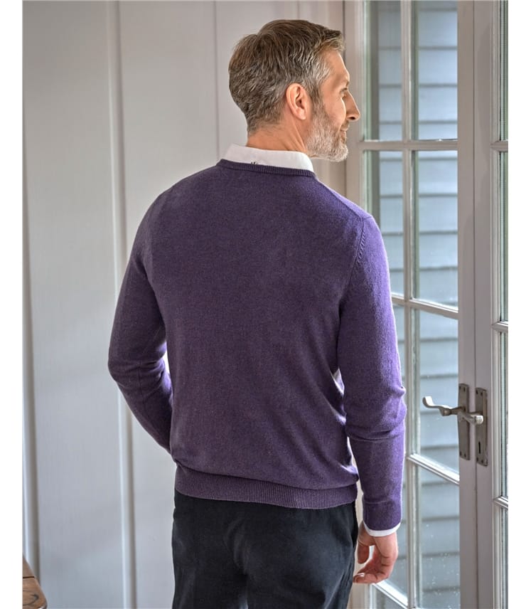 Pull à col V - Homme - Cachemire & Mérinos