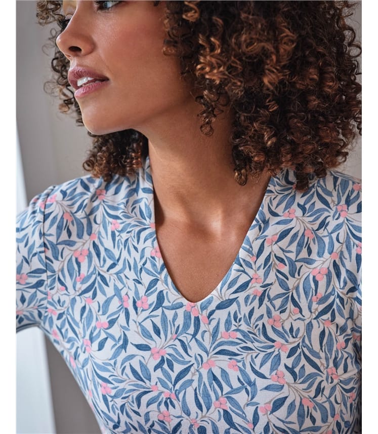 Jersey High V Neck Top