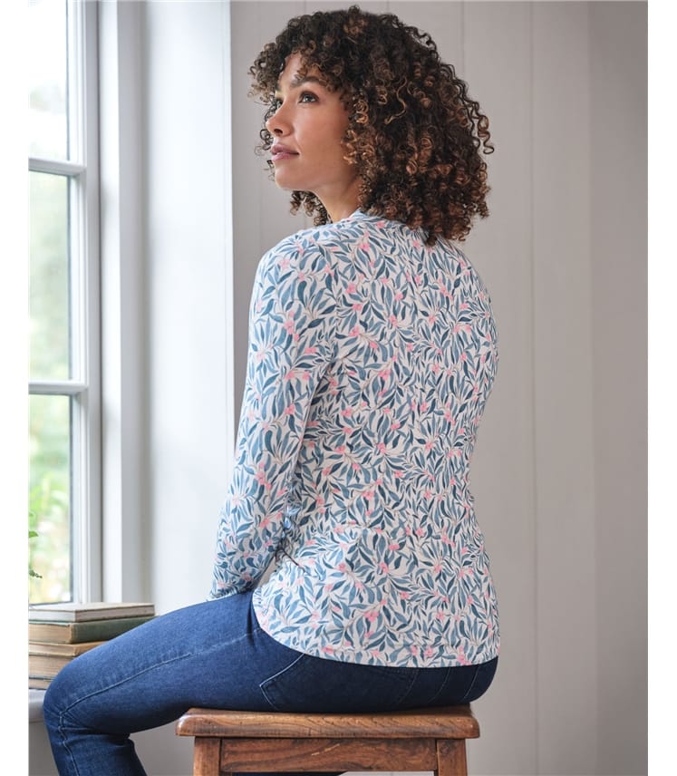 Jersey High V Neck Top