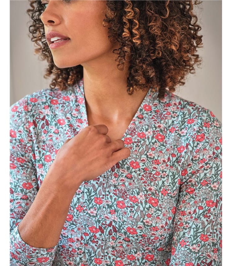 Jersey High V Neck Top