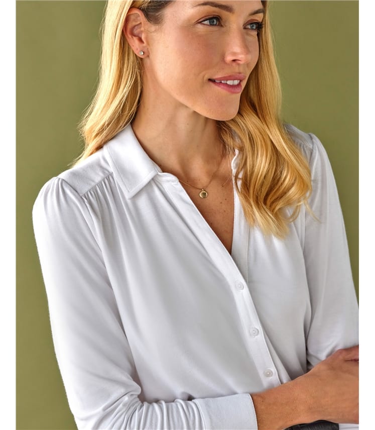 Viscose Jersey V Neck Shirt
