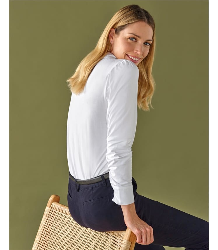 Viscose Jersey V Neck Shirt