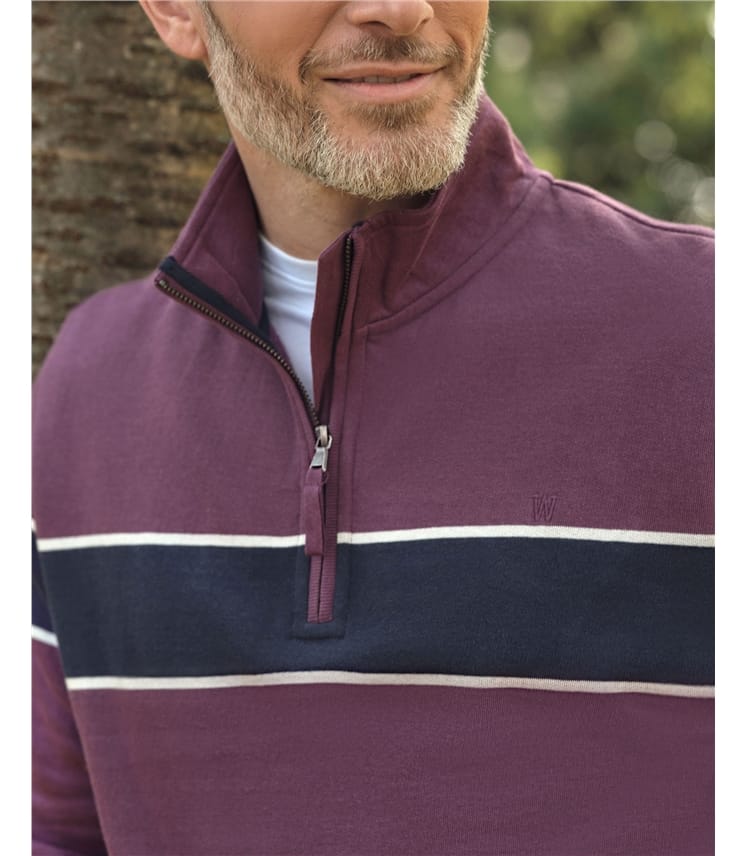 Sweat-shirt à col zippé - Homme - Coton bio