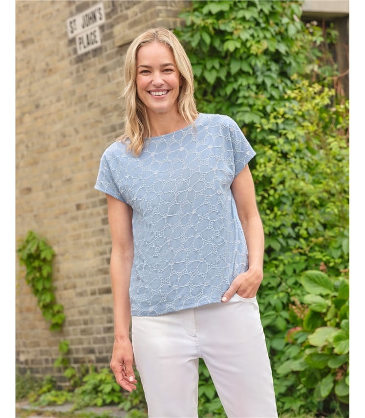 Cutwork Embroidery Daisy Top