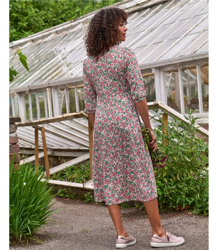 Button Through Jersey Midi Dress