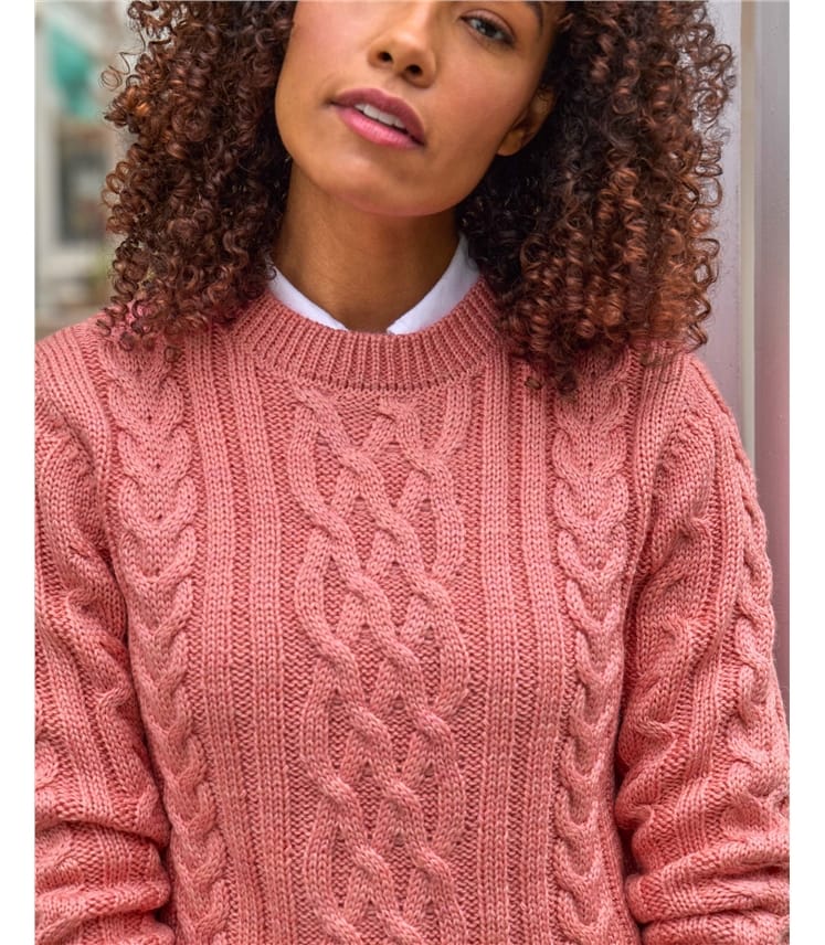 Pull irlandais à col rond - Femme - Pure Laine