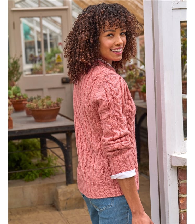 Pull irlandais à col rond - Femme - Pure Laine
