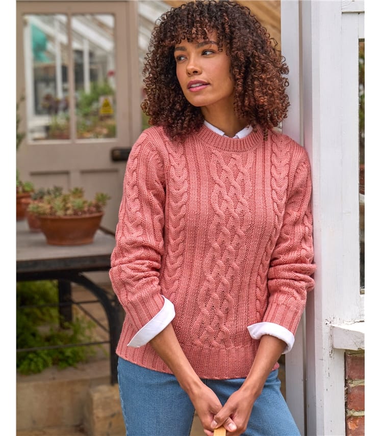 Pull irlandais à col rond - Femme - Pure Laine