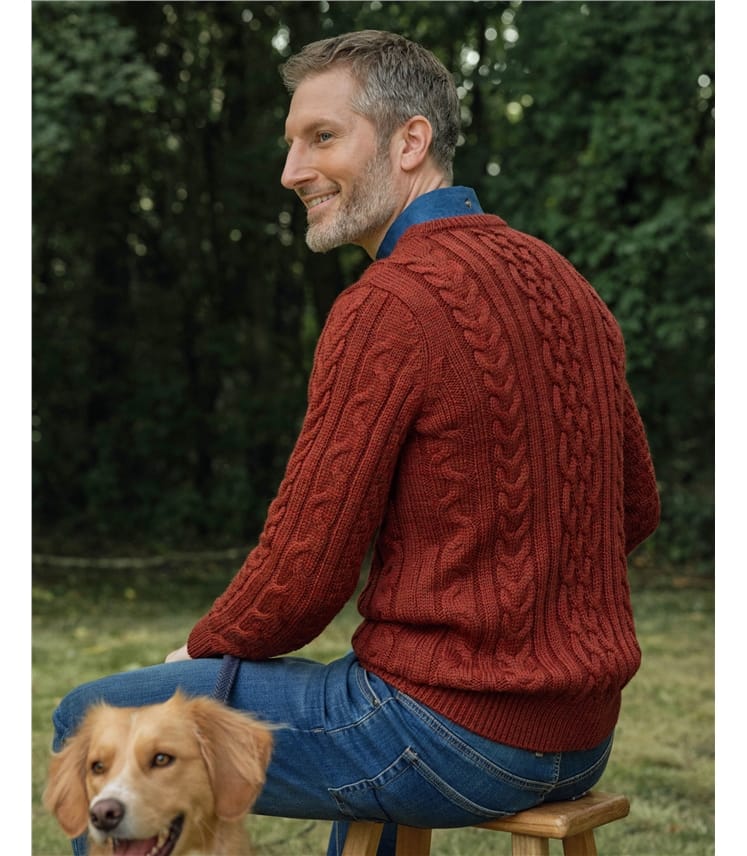 Pullover mit Aranmuster aus reiner Wolle für Herren