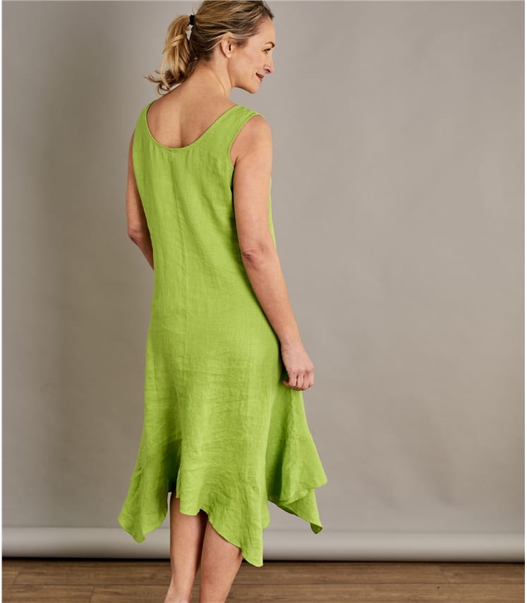 Pistachio | Womens Frill Hem Dress | WoolOvers UK