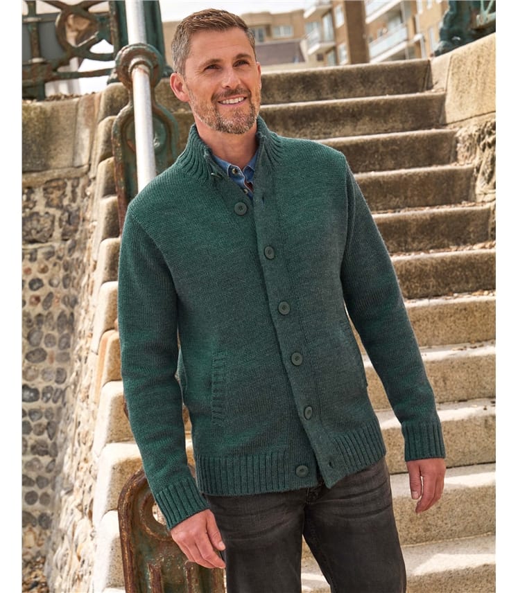 Strickjacke mit Knöpfen aus reiner Wolle für Herren