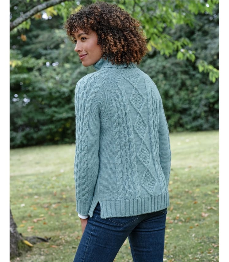 Pull irlandais à col roulé - Femme - Pure Laine