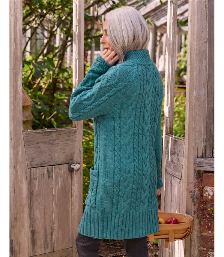 Pure Wool Aran Coatigan
