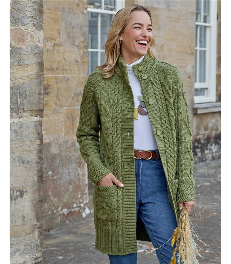 Pure Wool Aran Coatigan