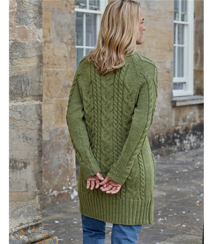 Pure Wool Aran Coatigan
