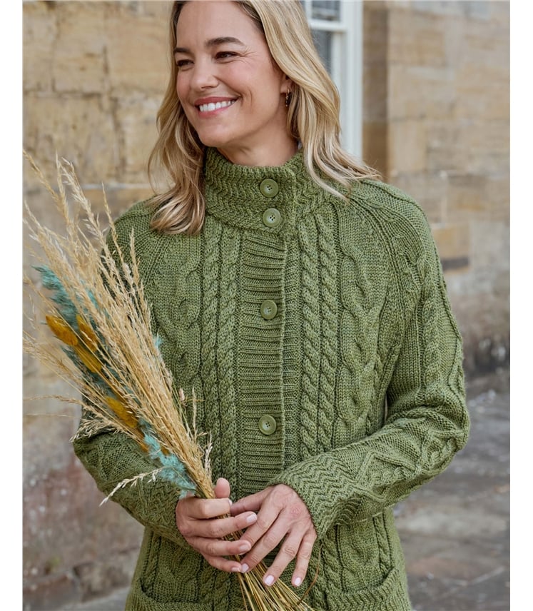 Pure Wool Aran Coatigan