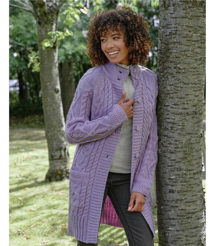 Pure Wool Aran Coatigan