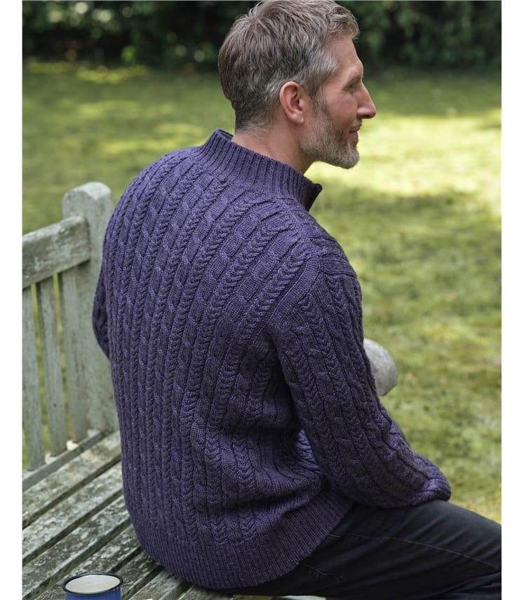 Cardigan zippé torsadé - Homme - Pure Laine d'Agneau