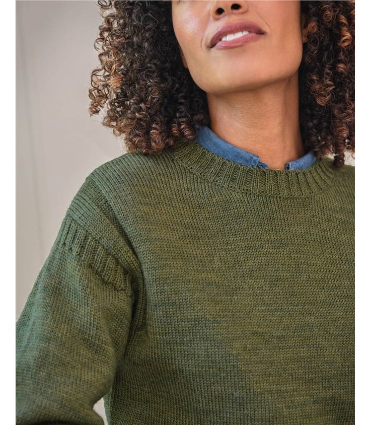 Guernsey-Pullover aus reiner Wolle für Damen