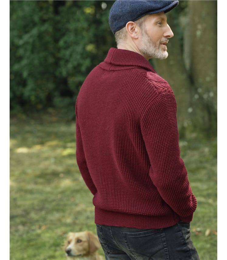 Cardigan à col châle en maille torsadée - Homme - Pure Laine d'agneau 