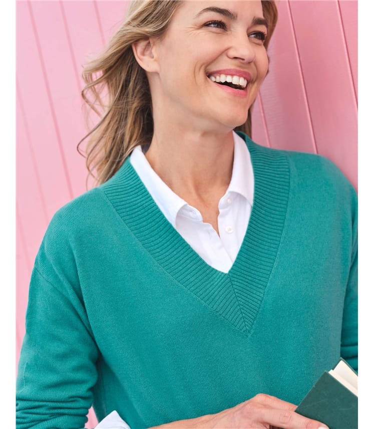 Cashmere Merino Deep V Neck Tunic