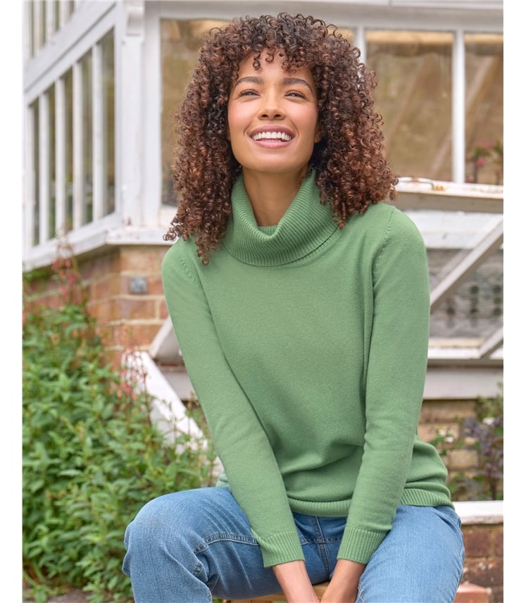 Cashmere And Merino Long Sleeve Cowl Neck Jumper