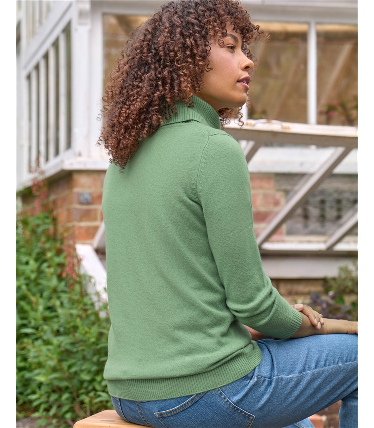 Cashmere And Merino Long Sleeve Cowl Neck Jumper