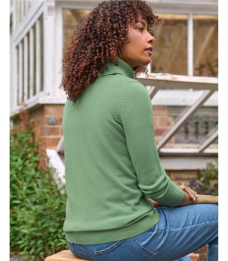 Pullover mit Wasserfallausschnitt aus Kaschmir und Merinowolle für Damen