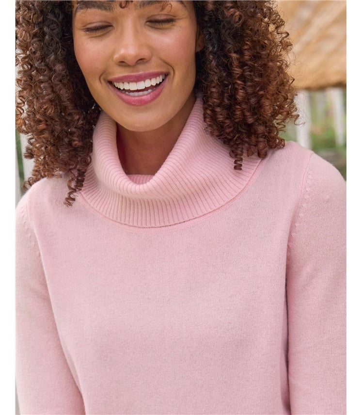 Cashmere And Merino Long Sleeve Cowl Neck Jumper