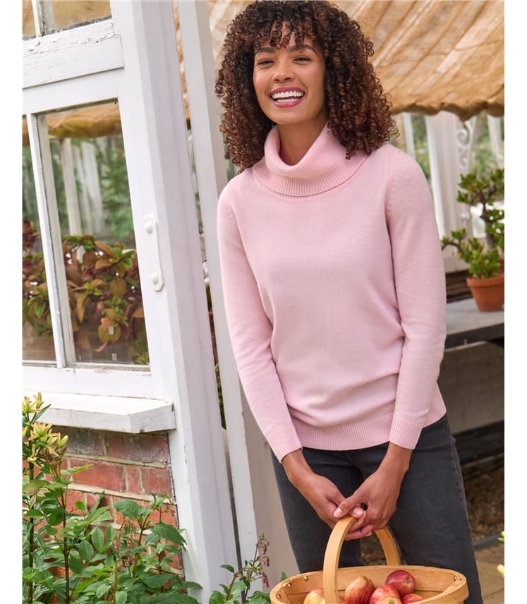 Pullover mit Wasserfallausschnitt aus Kaschmir und Merinowolle für Damen
