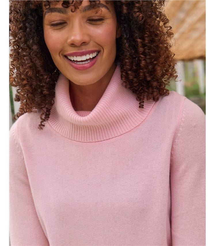 Pullover mit Wasserfallausschnitt aus Kaschmir und Merinowolle für Damen