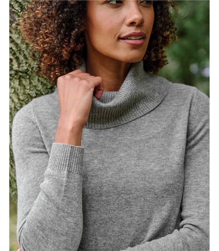 Pullover mit Wasserfallausschnitt aus Kaschmir und Merinowolle für Damen