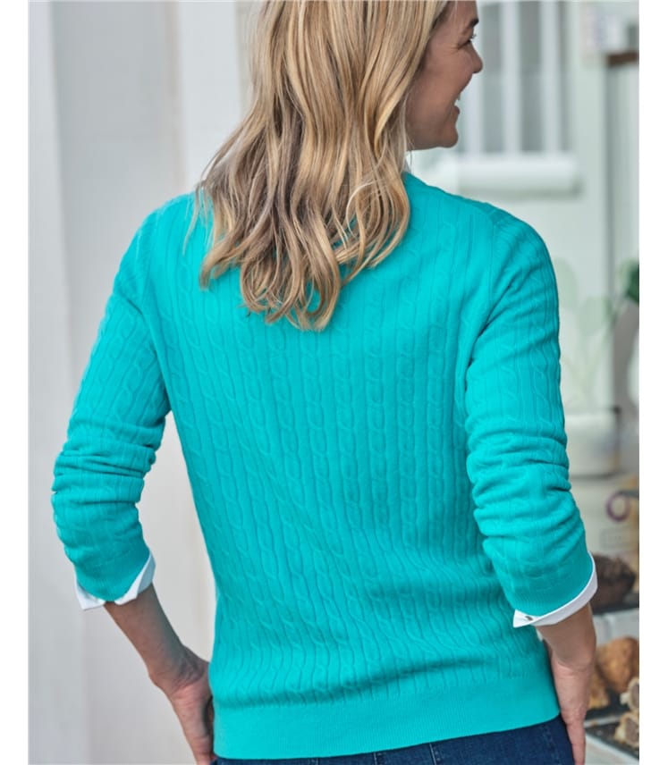 Pull torsadé à col rond - Femme - Cachemire & Mérinos