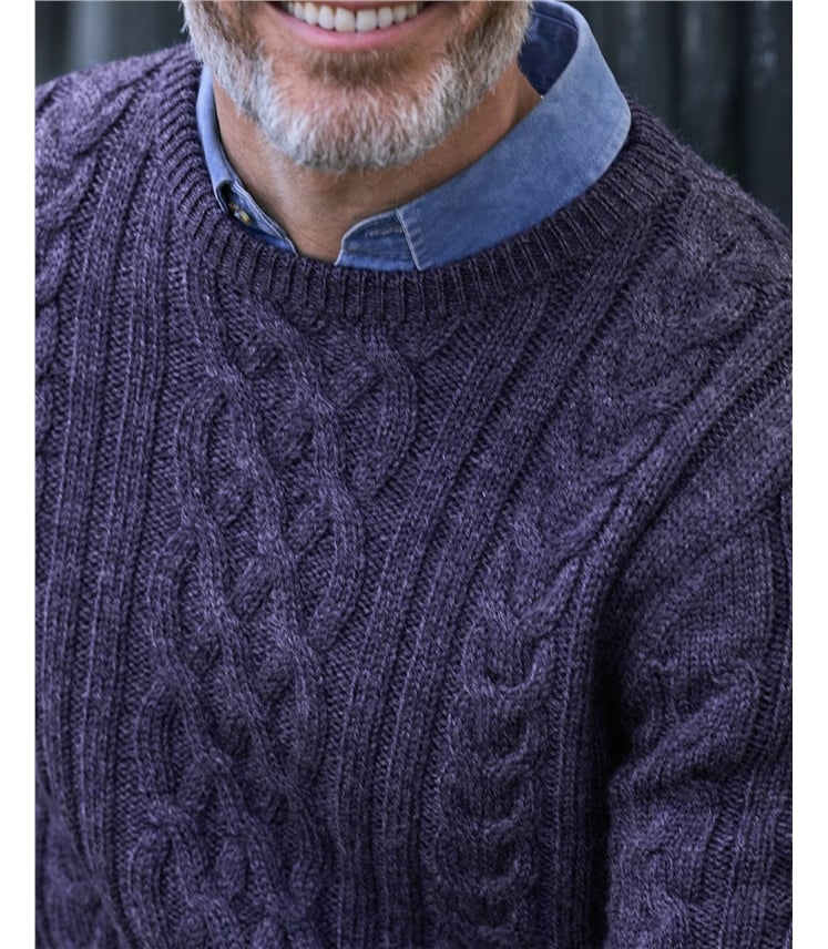 Pullover mit Aranmuster aus reiner Wolle für Herren