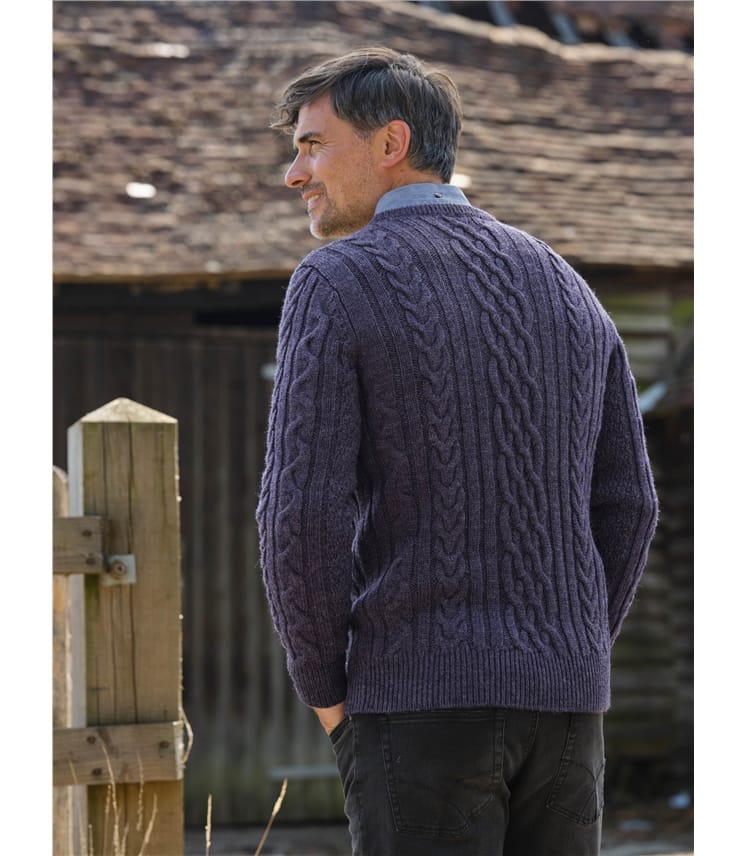 Pullover mit Aranmuster aus reiner Wolle für Herren