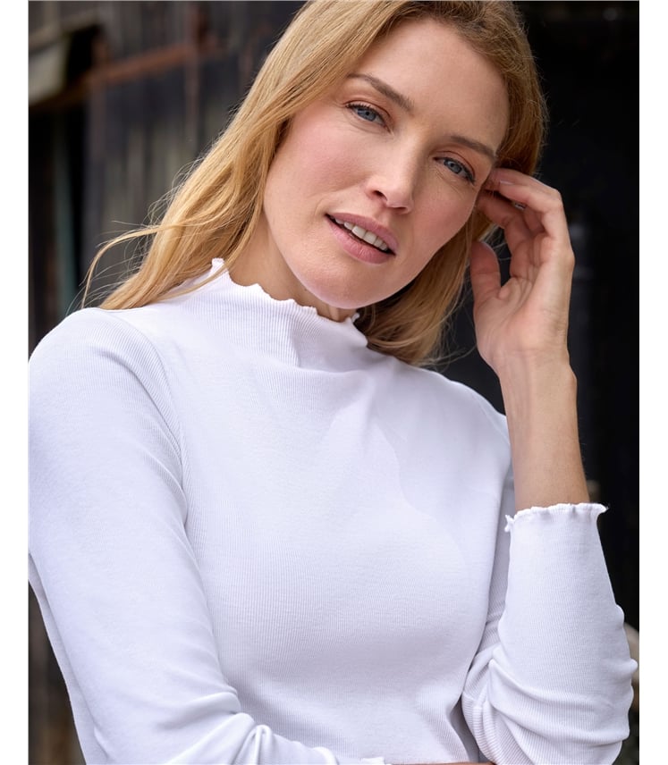 Ribbed Turtle Neck Top