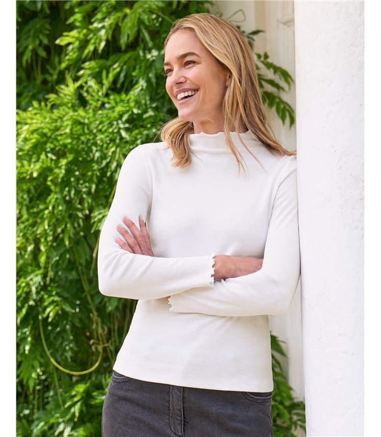 Ribbed Turtle Neck Top