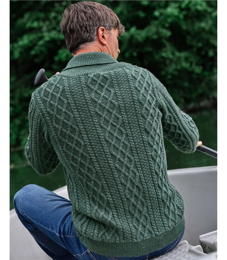 Pure Wool Shawl Collar Jumper