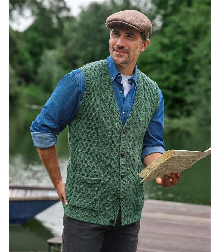 Pure Wool Cable Waistcoat