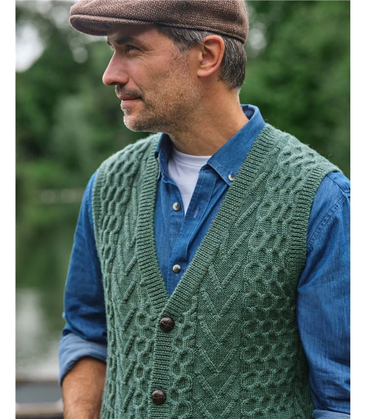 Pure Wool Cable Waistcoat
